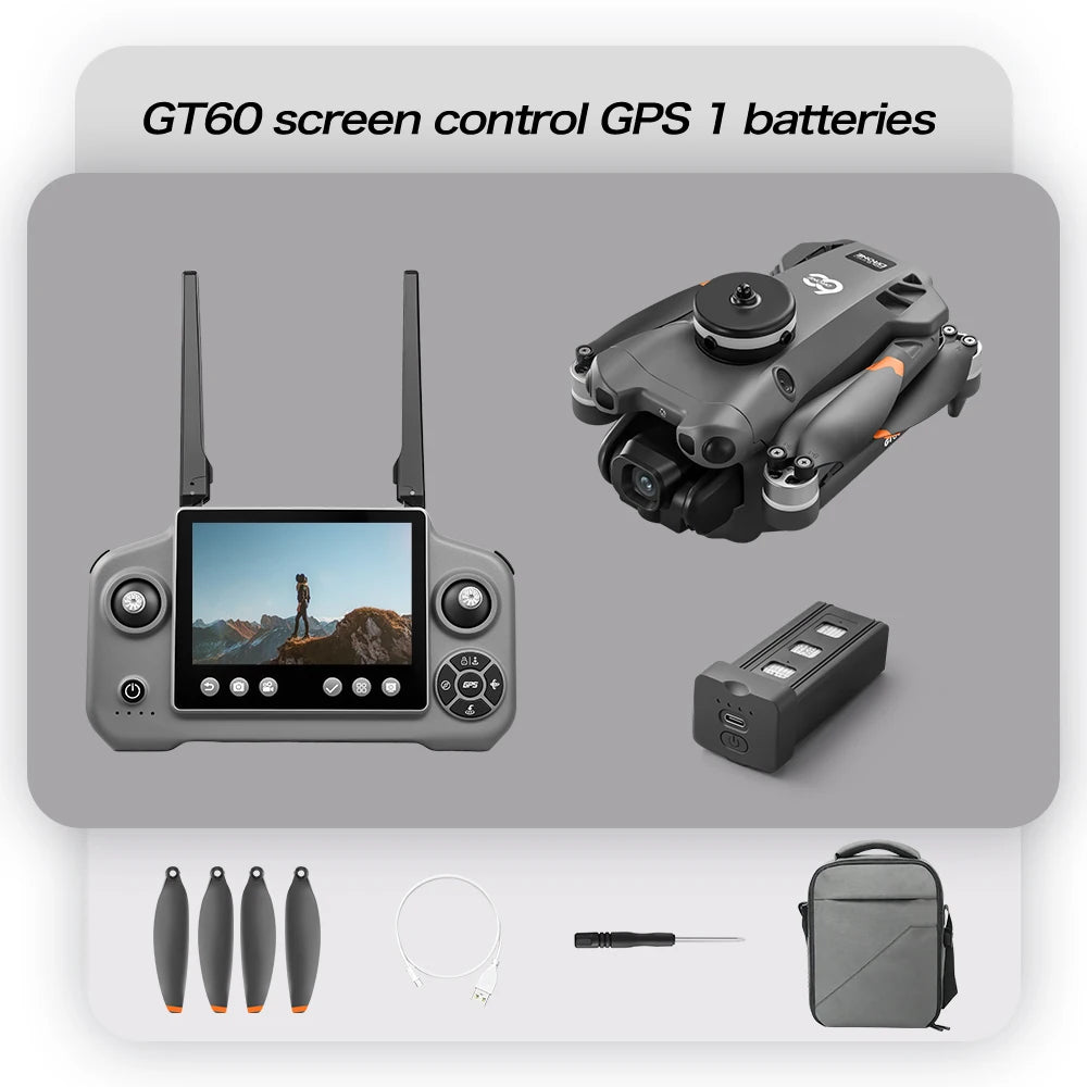Lenovo GT60 Foldable GPS Drone 8K HD 4K With Screen Brushless Airdrop Obstacle Avoidance 5G FPV Dual Camera Quadcopter