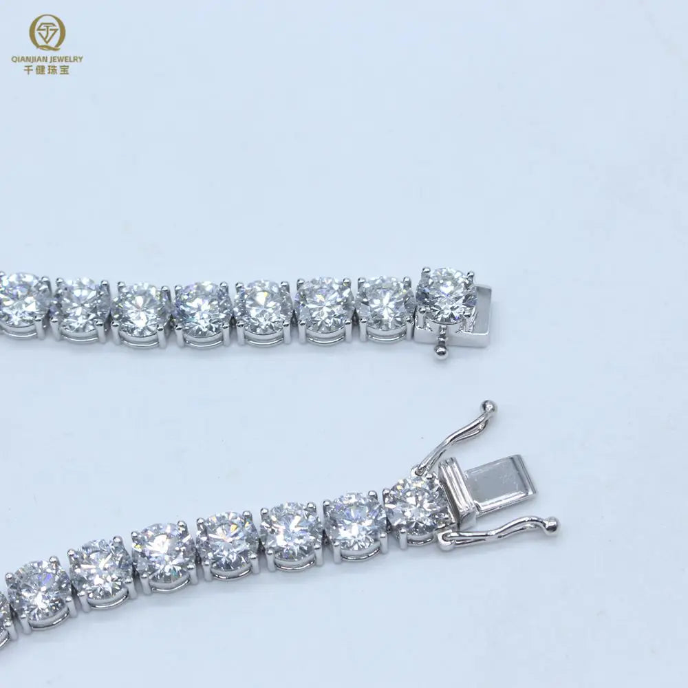 925 Silver D VVS Moissanite Tennis Bracelet Iced Out Moissanite Diamond Bracelet Gold Plated 3 - 6.5mm Luxury Tennis Chain