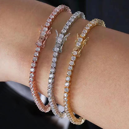925 Silver D VVS Moissanite Tennis Bracelet Iced Out Moissanite Diamond Bracelet Gold Plated 3 - 6.5mm Luxury Tennis Chain