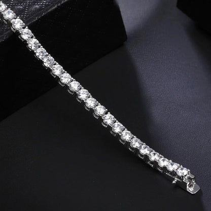 925 Silver D VVS Moissanite Tennis Bracelet Iced Out Moissanite Diamond Bracelet Gold Plated 3 - 6.5mm Luxury Tennis Chain
