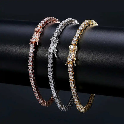 925 Silver D VVS Moissanite Tennis Bracelet Iced Out Moissanite Diamond Bracelet Gold Plated 3 - 6.5mm Luxury Tennis Chain