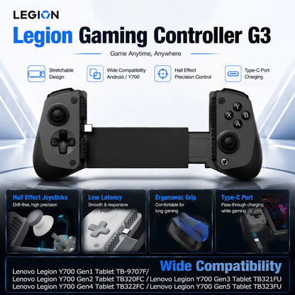 Legion Gaming Controller G3 Wired for Lenovo Y700 2026 Series Tablet Gen5 Gen1/2/3/4  Gamepad Type-C Extendable Android Devices