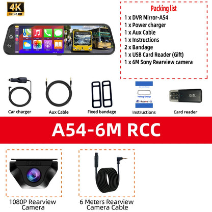 4K WiFi Car DVR Carplay Android Support GPS 24 Hours Parking Monitoring Dash Cam HD Night Vision Car Video Recorder