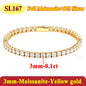Luxury 2 2.5 3 4 5MM Full Moissanite Tennis Chain Couple Bracelets Plated Gold 925 Sterling Silver Jewelry Gift GRA Certified