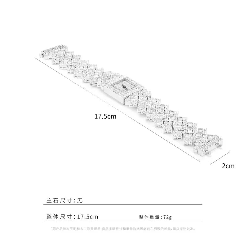Bellux Luxury Diamond Inlaid Square Watches with Exquisite Temperament Versatile and Fashionable White Watch for Women