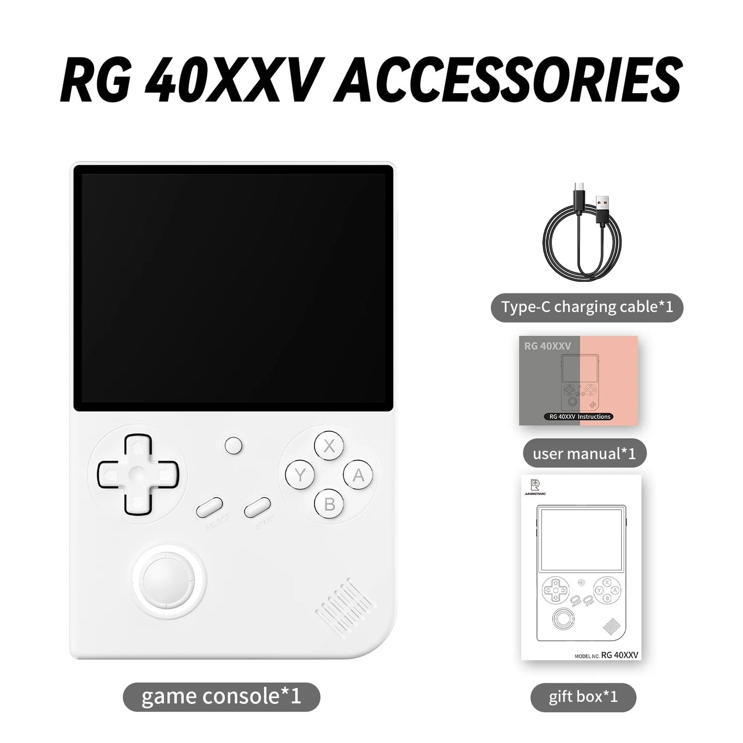 Anbernic RG40XXV Handheld Game Console 4'' IPS Screen Linux 64-bit RGB Joystick 3200mAh Video Player Supports Streaming HDMI Out