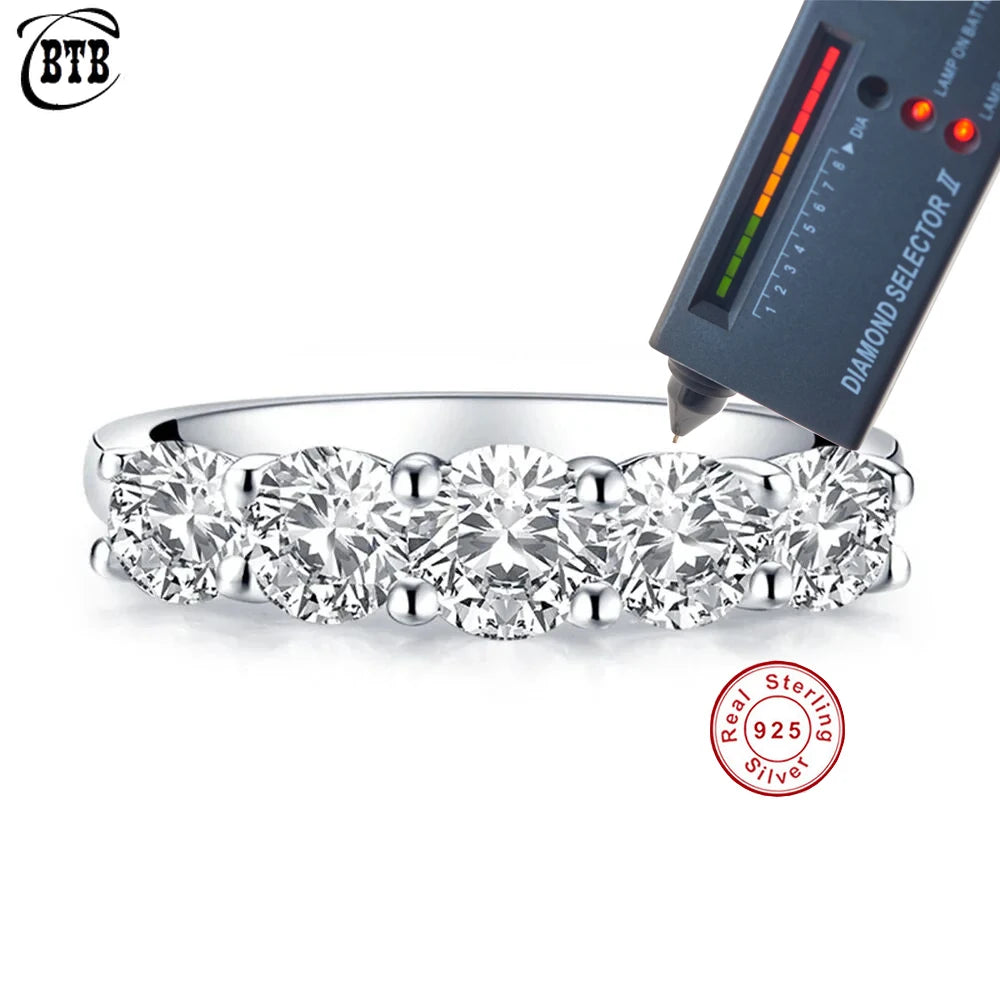 Round Moissanite Luxury Wedding 925 Sterling Silver Jewelry Wholesale