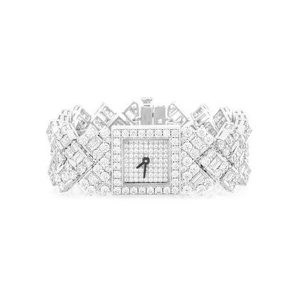 Bellux Luxury Diamond Inlaid Square Watches with Exquisite Temperament Versatile and Fashionable White Watch for Women
