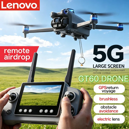 Lenovo GT60 Foldable GPS Drone 8K HD 4K With Screen Brushless Airdrop Obstacle Avoidance 5G FPV Dual Camera Quadcopter