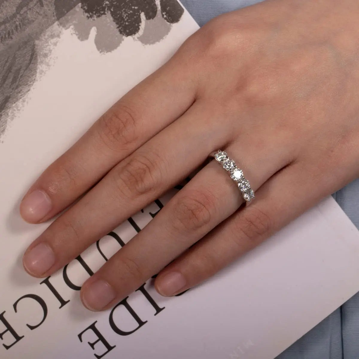 4mm Moissanite Wedding Band Ring