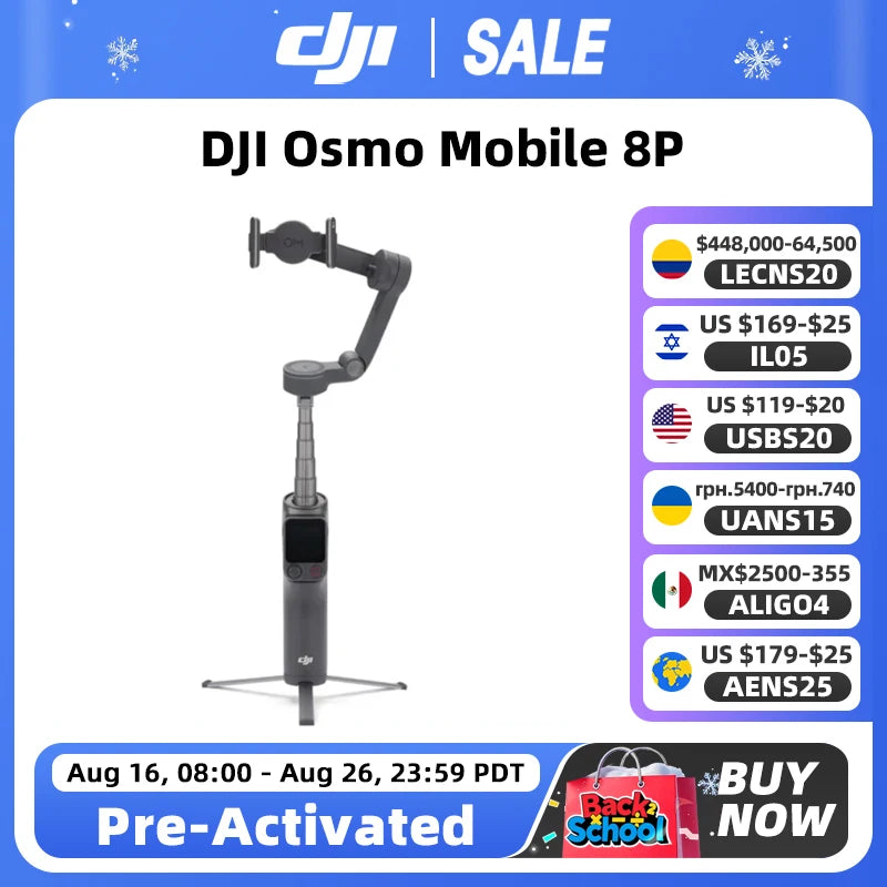 DJI Osmo Mobile 8P Pro Framing and Tracking Phone Gimbal Direct Phone Connection for Native Tracking 10-Hour Battery Life