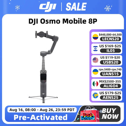 DJI Osmo Mobile 8P Pro Framing and Tracking Phone Gimbal Direct Phone Connection for Native Tracking 10-Hour Battery Life