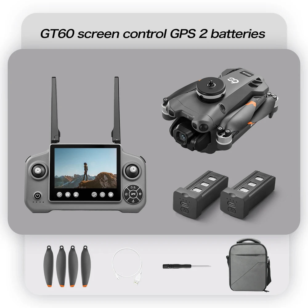 Lenovo GT60 Foldable GPS Drone 8K HD 4K With Screen Brushless Airdrop Obstacle Avoidance 5G FPV Dual Camera Quadcopter