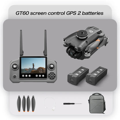 Lenovo GT60 Foldable GPS Drone 8K HD 4K With Screen Brushless Airdrop Obstacle Avoidance 5G FPV Dual Camera Quadcopter