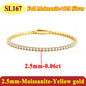 Luxury 2 2.5 3 4 5MM Full Moissanite Tennis Chain Couple Bracelets Plated Gold 925 Sterling Silver Jewelry Gift GRA Certified