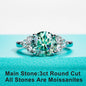 AnuJewel 3ct Round Cut Blue Green Color Moissanite Engagement Ring 18K Gold Plated Silver Luxury Wedding Ring Jewelry  Wholesale