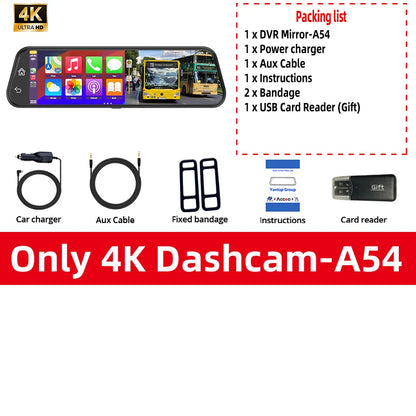 4K WiFi Car DVR Carplay Android Support GPS 24 Hours Parking Monitoring Dash Cam HD Night Vision Car Video Recorder