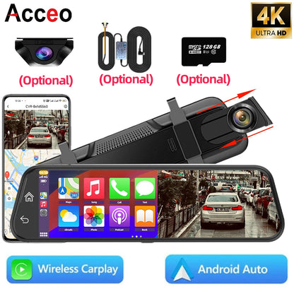 4K WiFi Car DVR Carplay Android Support GPS 24 Hours Parking Monitoring Dash Cam HD Night Vision Car Video Recorder