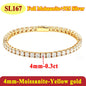 Luxury 2 2.5 3 4 5MM Full Moissanite Tennis Chain Couple Bracelets Plated Gold 925 Sterling Silver Jewelry Gift GRA Certified