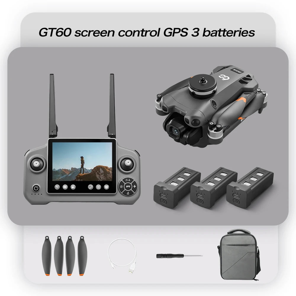 Lenovo GT60 Foldable GPS Drone 8K HD 4K With Screen Brushless Airdrop Obstacle Avoidance 5G FPV Dual Camera Quadcopter