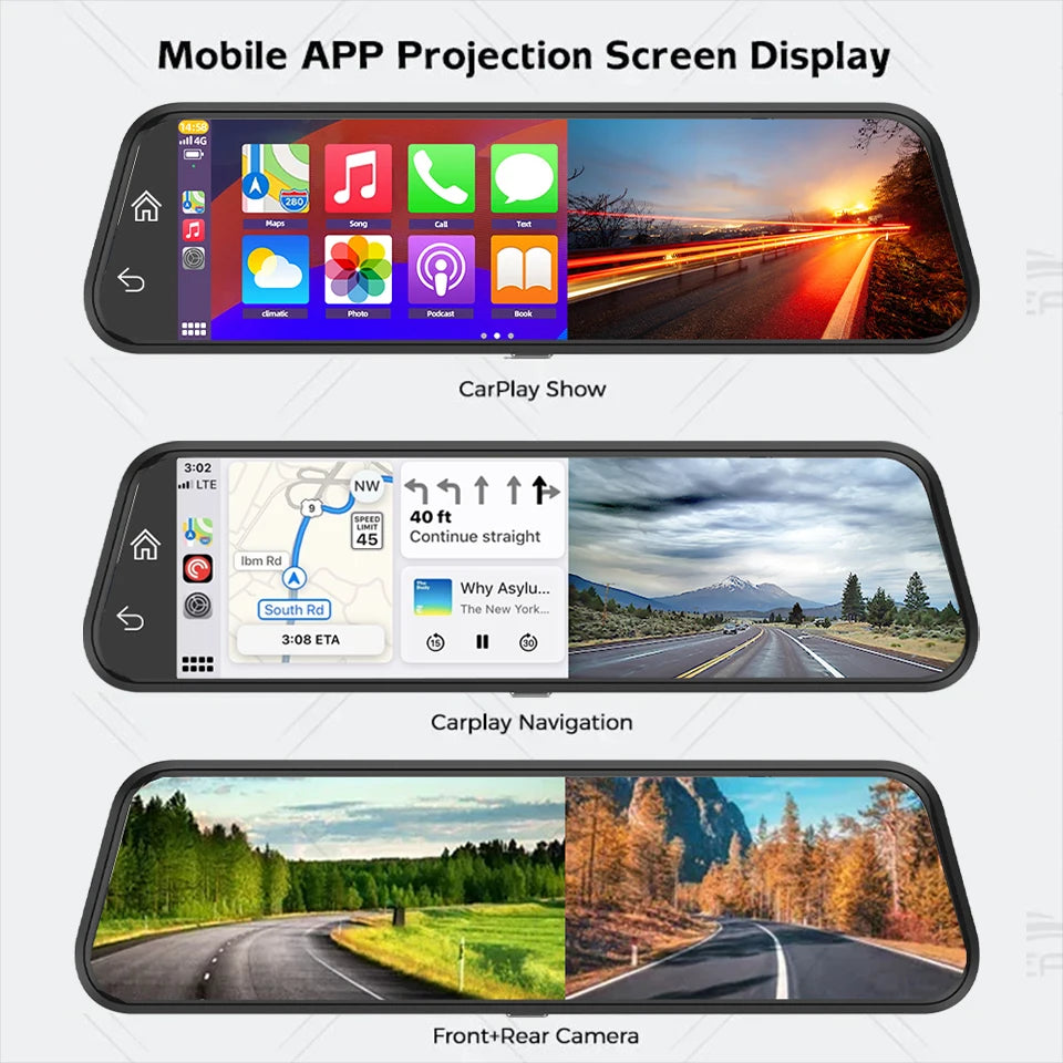 4K WiFi Car DVR Carplay Android Support GPS 24 Hours Parking Monitoring Dash Cam HD Night Vision Car Video Recorder