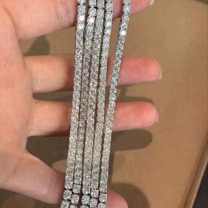 Luxury 2 2.5 3 4 5MM Full Moissanite Tennis Chain Couple Bracelets Plated Gold 925 Sterling Silver Jewelry Gift GRA Certified