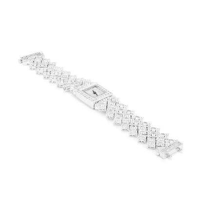 Bellux Luxury Diamond Inlaid Square Watches with Exquisite Temperament Versatile and Fashionable White Watch for Women