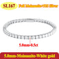 Luxury 2 2.5 3 4 5MM Full Moissanite Tennis Chain Couple Bracelets Plated Gold 925 Sterling Silver Jewelry Gift GRA Certified