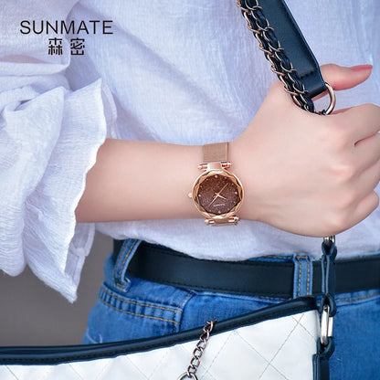 Luxury Ladies' Dress Watch with All-Star Design,Stylish Stainless Steel,Elegant Waterproof Quartz Watch,Comes with Watch Box