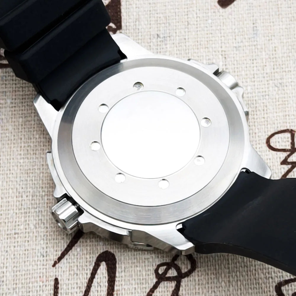 Luxury Men Automatic 47mm Watches Mechanical Blue Stainless Steel Sport Black Rubber Strap Luminous Dial NH35 Movement