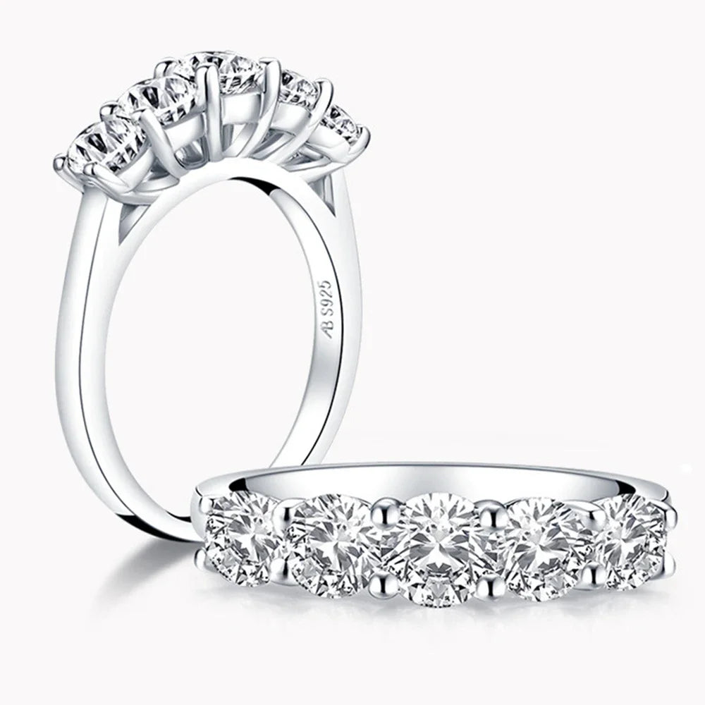 Round Moissanite Luxury Wedding 925 Sterling Silver Jewelry Wholesale