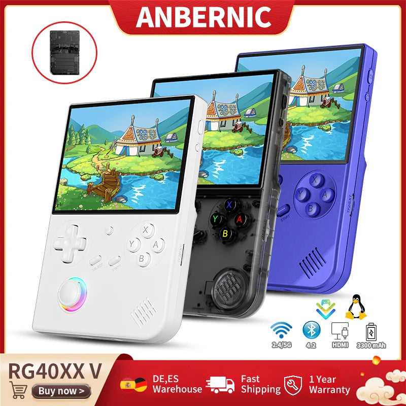 Anbernic RG40XXV Handheld Game Console 4'' IPS Screen Linux 64-bit RGB Joystick 3200mAh Video Player Supports Streaming HDMI Out