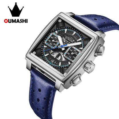 Luxury Automatic Watches for Men ETA7750 Chronograph Mechanical Style Dial Luminous Waterproof Leather strap Custom Men's Watch
