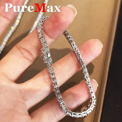 Luxury 2 2.5 3 4 5MM Full Moissanite Tennis Chain Couple Bracelets Plated Gold 925 Sterling Silver Jewelry Gift GRA Certified