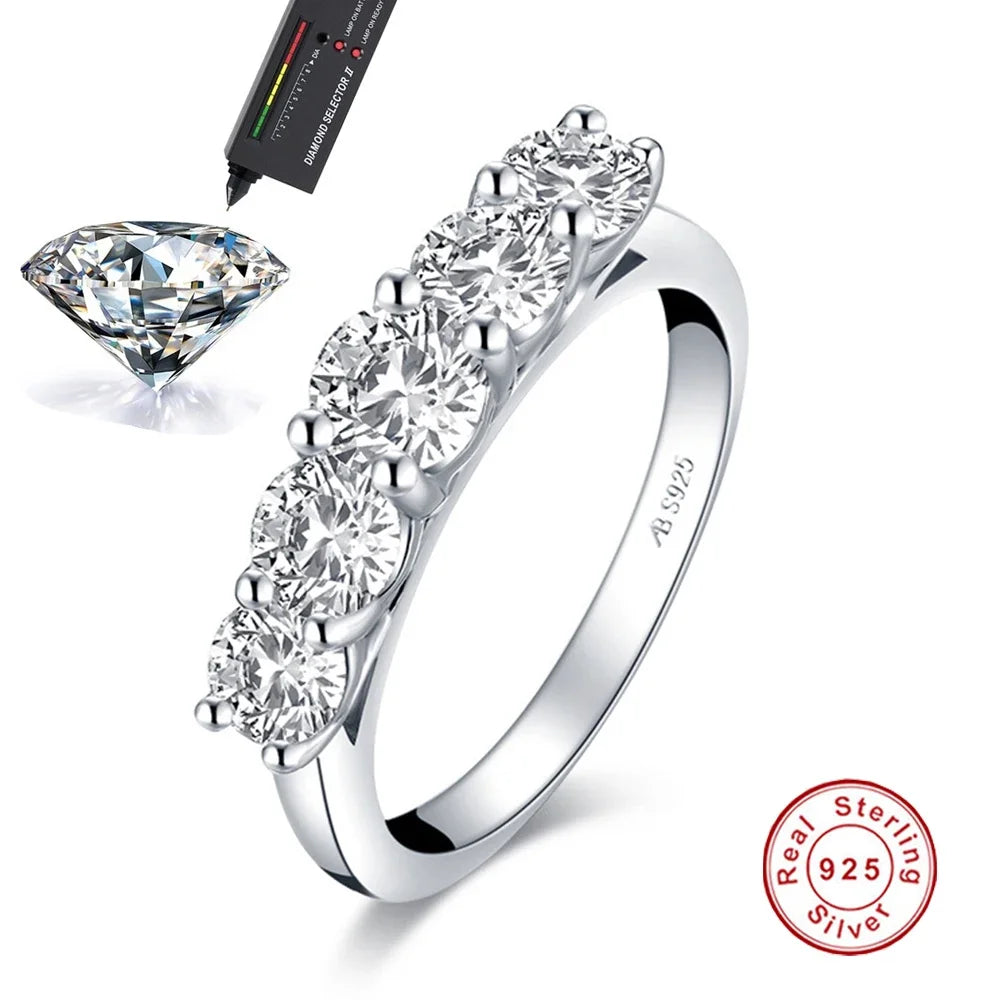 Round Moissanite Luxury Wedding 925 Sterling Silver Jewelry Wholesale