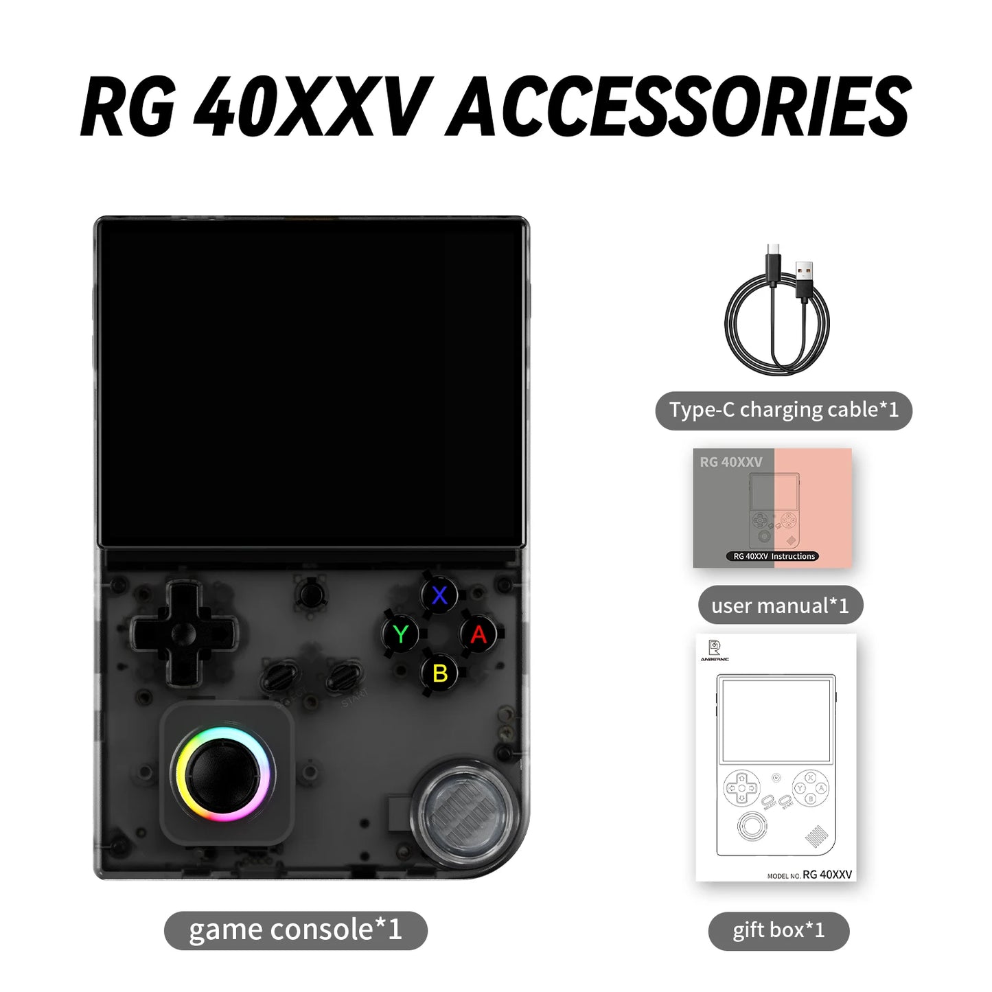Anbernic RG40XXV Handheld Game Console 4'' IPS Screen Linux 64-bit RGB Joystick 3200mAh Video Player Supports Streaming HDMI Out