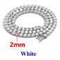 2-6.5mm Moissanite Tennis Chain 925 Silver Women Men
