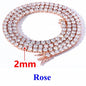 2-6.5mm Moissanite Tennis Chain 925 Silver Women Men