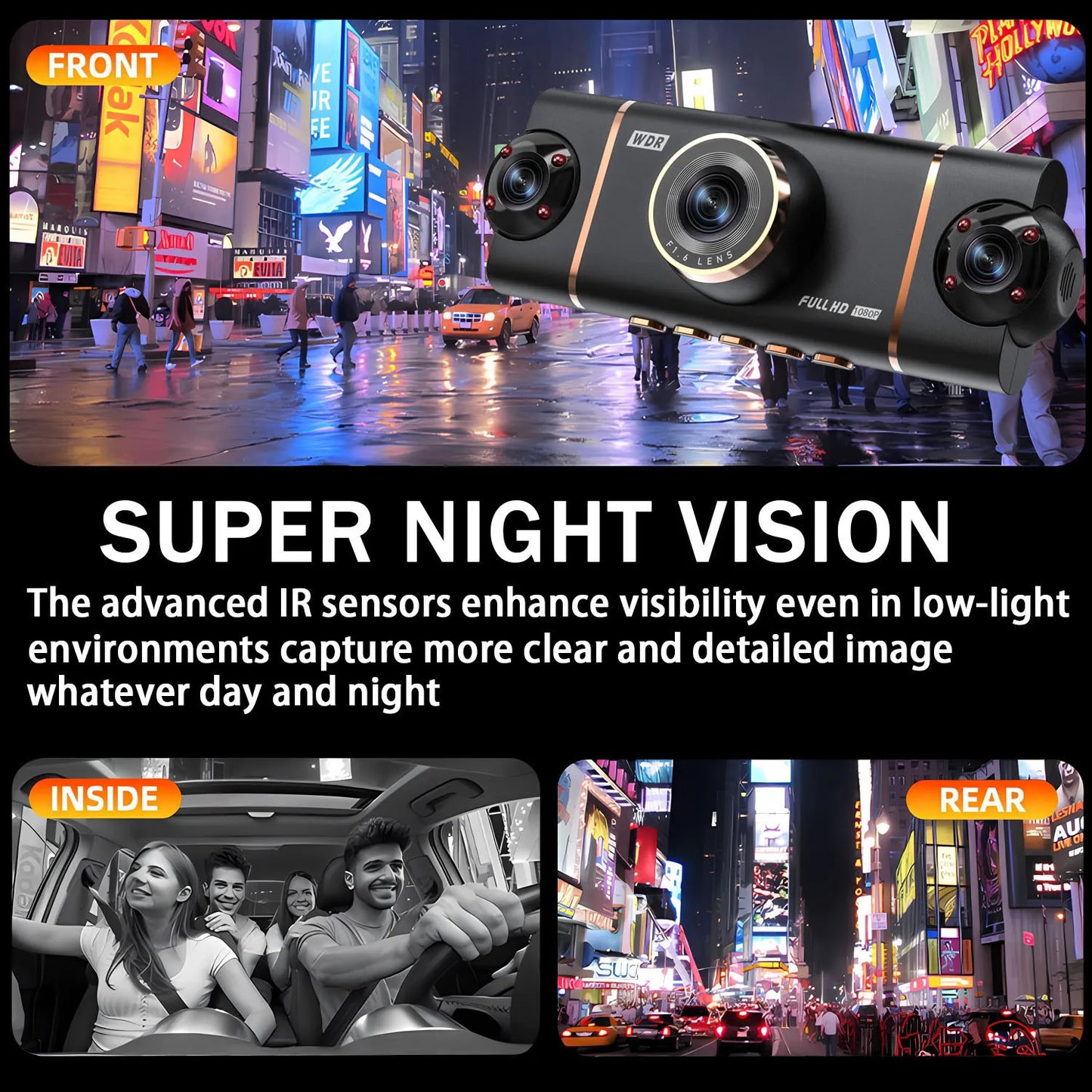 4 Cameras Dash Cam Car DVR WiFi HD 1080P Video Recorder 4 Channel Front Rear View Night Vision Black Box DVR For Vehicle Safety