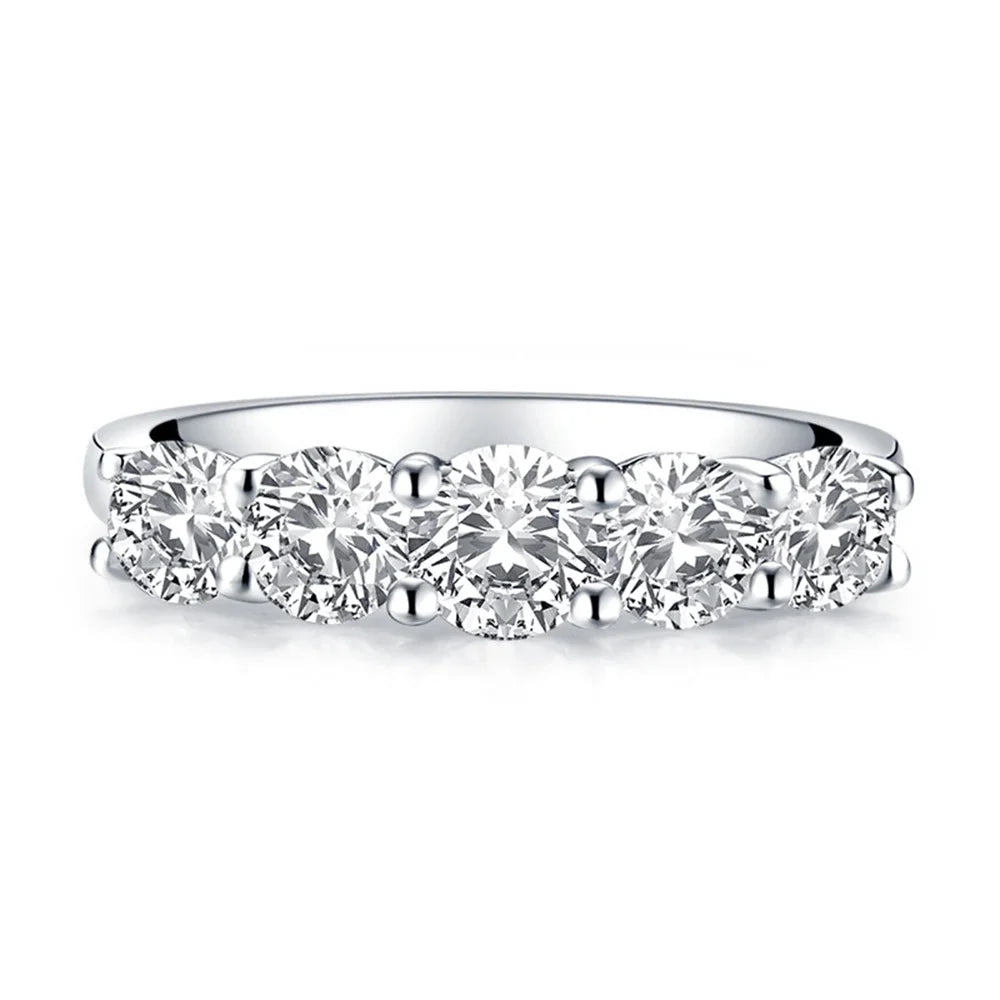 Round Moissanite Luxury Wedding 925 Sterling Silver Jewelry Wholesale