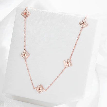 Smyoue 18k Plated Flower Moissanite Choker Necklace for Women Girls Neck Chain Sparkling 925 Sterling Silver Jewelry Pendant
