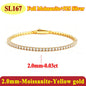 Luxury 2 2.5 3 4 5MM Full Moissanite Tennis Chain Couple Bracelets Plated Gold 925 Sterling Silver Jewelry Gift GRA Certified