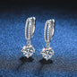 14K White Gold AU585 Platinum PT950 Earrings moissanite earrings classic four claw D color 1 carat earrings for women
