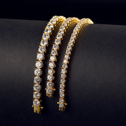 2-6.5mm Moissanite Tennis Chain 925 Silver Women Men