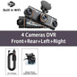 4 Cameras Dash Cam Car DVR WiFi HD 1080P Video Recorder 4 Channel Front Rear View Night Vision Black Box DVR For Vehicle Safety