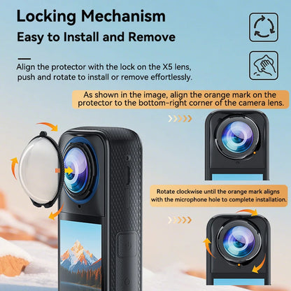Lens Guard for Insta360 X5 Standard Lens Protector Removable Protective Lens Cover for Insta 360 X5 Action camera Accessories