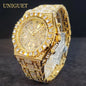 Luxury Watch For Men Full Iced Diamond Quartz Watches For Man Bright Zircon Hip Hop Hand Clock Luminous Waterproof reloj hombre